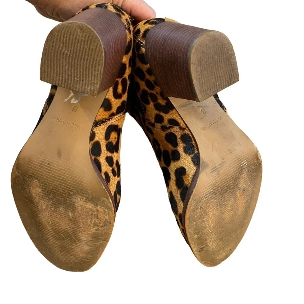 Madewell the Regan leopard print calf hair ankle boots